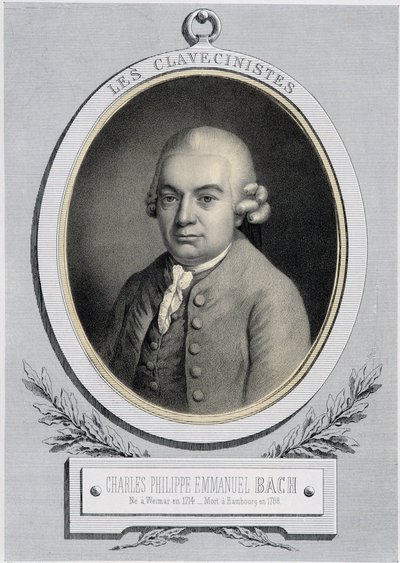 Muotokuva Charles Philippe Emmanuel Bachin (1714-1788), Jean Sebastien Bachin pojan, n.d. 19. s. tekijältä Unknown artist