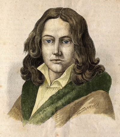 Muotokuva Adelbert de Chamissosta (1781 - 1838) - elokuvassa "Les Contemporains", n.d. 1800-luvun lopulla. tekijältä Unknown artist