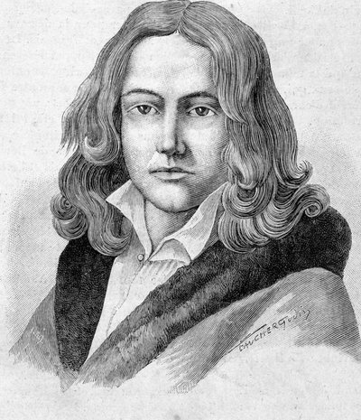 Muotokuva Adelbert von Chamissosta on ranskalainen runoilija ja kasvitieteilijä (1781 - 1838) - teoksessa "" Les Contemporains", n.d. 1800-luvun lopulla. tekijältä Unknown artist