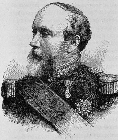 Amiraali Pothuaun (1815-1882) muotokuva. Kaiverrus 1800-luvun lopusta H. Martinin teokseen "Histoire de France". tekijältä Unknown artist