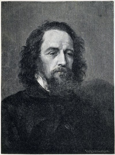 Muotokuva Alfredista, Lord Tennysonista (1809 - 1892), brittiläisestä runoilijasta ja näytelmäkirjailijasta 1800-luvulla tekijältä Unknown artist