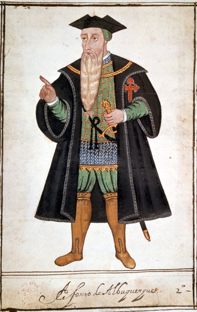 Albuquerquen (1453 - 1515) Alphonsen (Alfonso tai Afonso) muotokuva. Pedro Varretto de Resendan käsikirjoitus. 16. vuosisata. tekijältä Unknown artist