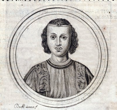 Savoijlaisen Amedee VII:n muotokuva, joka tunnetaan nimellä Punainen kreivi. tekijältä Unknown artist
