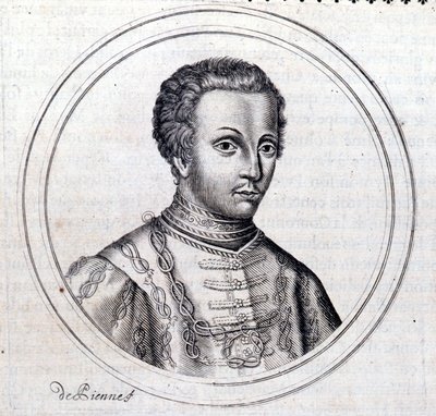 Savoylaisen Amedee VI:n muotokuva, joka tunnetaan nimellä Vihreä kreivi (Savoian kreivi) (Amedeo VI di Savoia, joka tunnetaan nimellä Vihreä) tekijältä Unknown artist