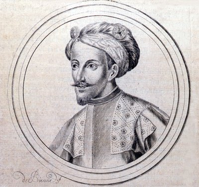 Savoylaisen Amedee V:n muotokuva sanoi Le Grandin (1249 - 1324) (Amedeo VI di Savoia detto il Grande) Samuel Guichenoun, Lyon 1660, teoksessa "Savoian kuninkaallisen talon genealoginen historia". tekijältä Unknown artist