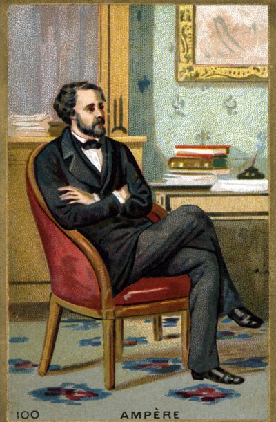 Ranskalaisen fyysikon André-Marie Amperen (1775 - 1836) muotokuva. 1800-luvun kromolitografia. tekijältä Unknown artist