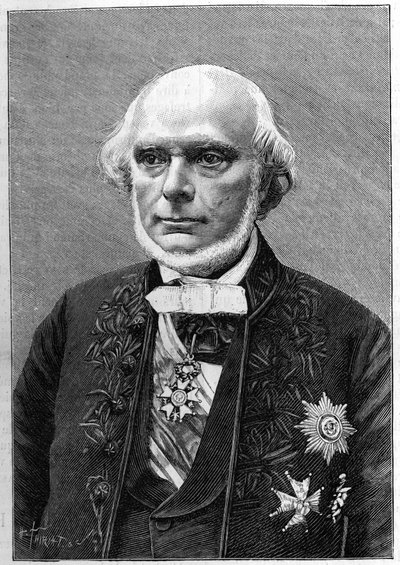 Armand de Quatrefages de Breau (1810-1892), ranskalaisen luonnontieteilijän ja antropologin muotokuva. (Charles Gallotin valokuvasta). Kaiverrus "" Luontoon: katsaus tieteisiin ja niiden sovelluksiin taiteeseen ja teollisuuteen "", 23. tammikuuta 1892. tekijältä Unknown artist