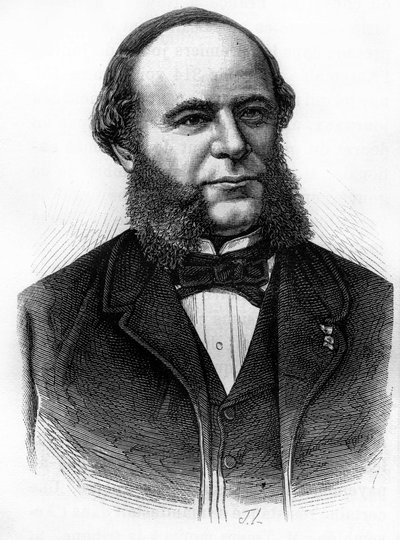 Auguste Pouyer-Quertier (Pouyer Quertier) (1820 - 1891) muotokuva. Kaiverrus 1800-luvun lopusta H. Martinin teokseen "Histoire de France". tekijältä Unknown artist
