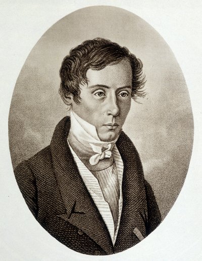 Augustin Fresnelin (1788-1827), ranskalaisen fyysikon muotokuva. tekijältä Unknown artist