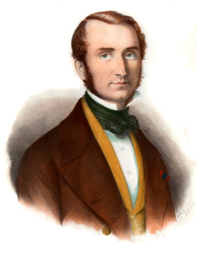 Paroni Justus Von Liebigin (1803-1873) muotokuva kemisti Kaiverrus 1800-luvulta Yksityinen kokoelma tekijältä Unknown artist
