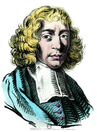 Baruch de Spinozan (1632 - 1677) muotokuva hollantilainen filosofi, joka tunnetaan myös nimellä Bento de Espinosa tai Benedictus de Spinoza tai Benoit de Spinoza. Kaiverrus 1600-luvulta. Coll. Mennä. tekijältä Unknown artist