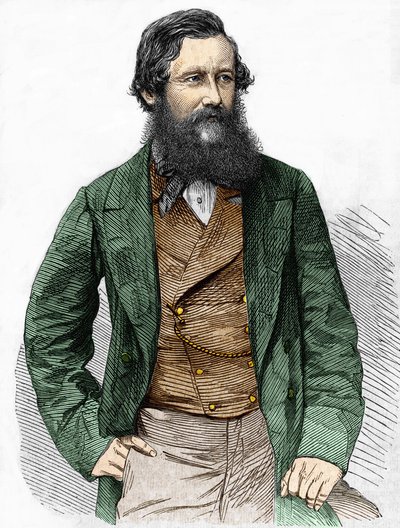 Kapteeni Speken muotokuva, brittiläinen tutkimusmatkailija (1827 - 1864). tekijältä Unknown artist