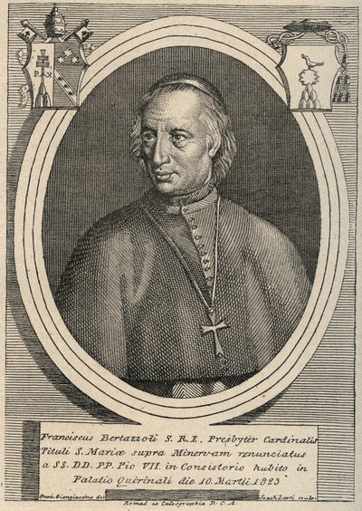 Kardinaali Francescon (Francois Franciscus) Bertazzolin (1754-1830) muotokuva tekijältä Unknown artist