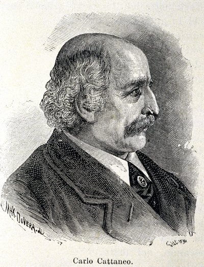 Carlo Cattaneon (1801-1869) muotokuva tekijältä Unknown artist