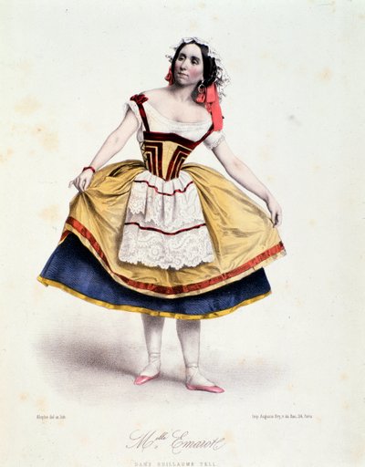Celestine Emarotin muotokuva Guillaume Tellissä, Gioacchino Rossinin baletti, n. 1858 tekijältä Unknown artist