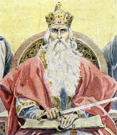 Kaarle Suuren muotokuva - kaiverrus tekijältä Unknown artist