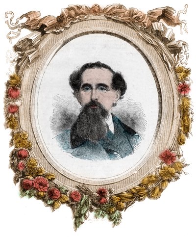 Charles Dickensin (1812-1870) muotokuva englantilainen kirjailija, kaiverrus tekijältä Unknown artist