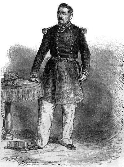 Charles Guillaume Marie Appollinairen muotokuva Antoine Cousin Montauban, Palikaon kreivi (1796-1878) - englantilainen kenraali ja valtiomies - kaiverrus tekijältä Unknown artist