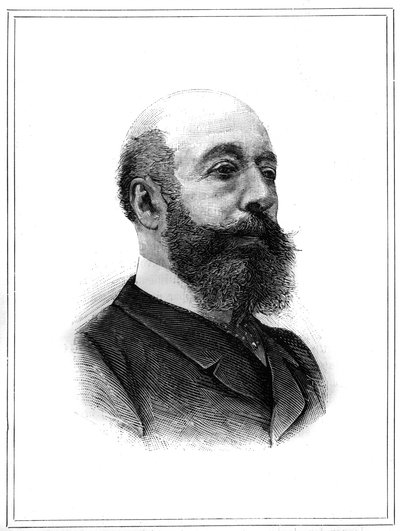 Muotokuva ranskalaisesta poliitikosta Charles Lambert de Sainte Croix (Sainte-Croix) (1827-1889). Kaiverrus "" Kuvitettu maailma", tammikuun 2 tekijältä Unknown artist