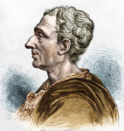 Muotokuva Charles de Secondatista (1689 - 1755), paroni De La Brèdesta ja Montesquieusta. Kaiverrus 1800-luvulta. tekijältä Unknown artist