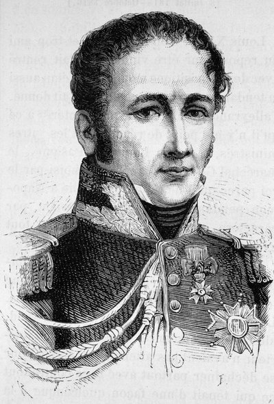 Muotokuva kreivi Antoine Drouotista (1774 - 1847). Kaiverrus 1800-luvun lopusta H. Martinin teokseen "Histoire de France". tekijältä Unknown artist