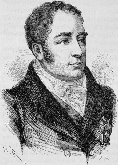 Muotokuva kreivi Pierre Bruno Darusta (1767 - 1829). Kaiverrus 1800-luvun lopusta H. Martinin teokseen "Histoire de France". tekijältä Unknown artist