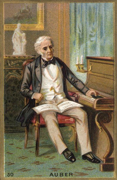 Muotokuva Daniel François Esprit Auberista (1782-1871), ranskalaisesta säveltäjästä. Kromolitografia 1800-luku. tekijältä Unknown artist