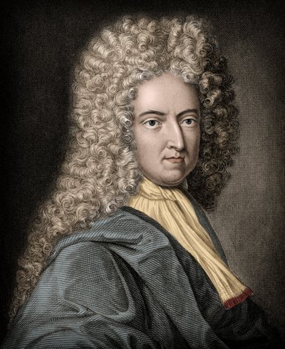 Muotokuva Daniel de Foesta tai Defoesta (1660-1731), englantilainen kirjailija ja toimittaja - Daniel Defoe (1660-1731) - englantilainen kirjailija ja toimittaja tekijältä Unknown artist