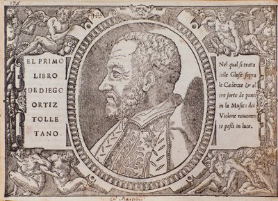 Diego Ortizin muotokuva (puupiirros). tekijältä Unknown artist
