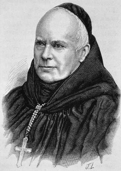 Dom Guérangerin muotokuva (1805 - 1875). Kaiverrus 1800-luvun lopusta H. Martinin teokseen "Histoire de France". tekijältä Unknown artist