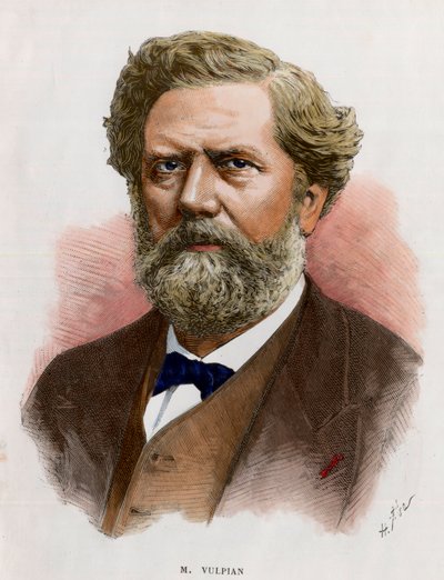 Edme Felix Alfred Vulpianin (1826-1887), ranskalaisen lääkärin ja fysiologin muotokuva. Kaiverrus 1800-luvulta. Yksityinen kokoelma. tekijältä Unknown artist