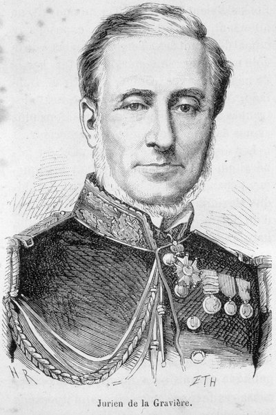 Edmond Jurien de La Gravieren (1812-1892), ranskalaisen amiraalin muotokuva. tekijältä Unknown artist