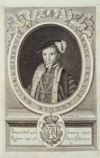 Edward VI:n muotokuva teoksessa "Anglikaanisen kirkon uskonpuhdistuksen historia...", Geneve tekijältä Unknown artist