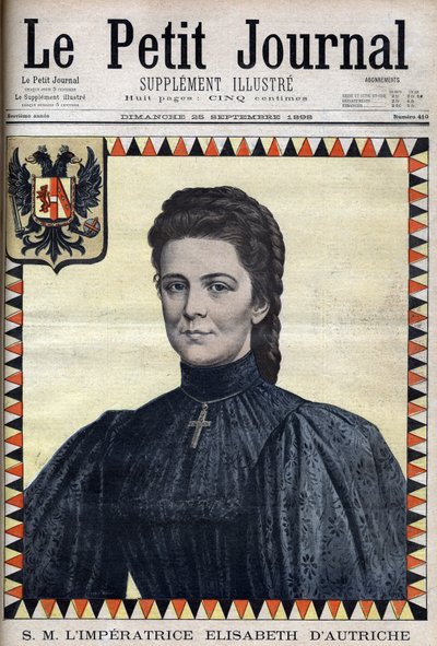 Itävallan Elisabethin (Sissin) muotokuva - "" The Petity Journal" -lehdessä, 25.9.1898 tekijältä Unknown artist