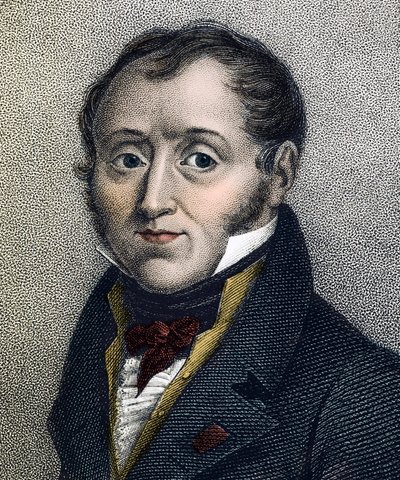 Emmanuel de Las Casesin (1766-1842) muotokuva ranskalainen historioitsija - kaiverrus 1800-luvulta tekijältä Unknown artist