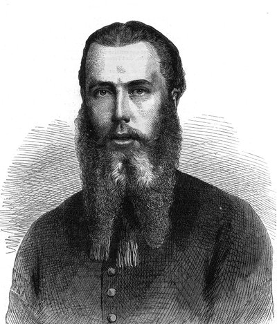 Meksikon keisari Maximilian I:n (1832-1867) muotokuva. Kaiverrus kirjaan "The Illustrous Universe" tekijältä Unknown artist