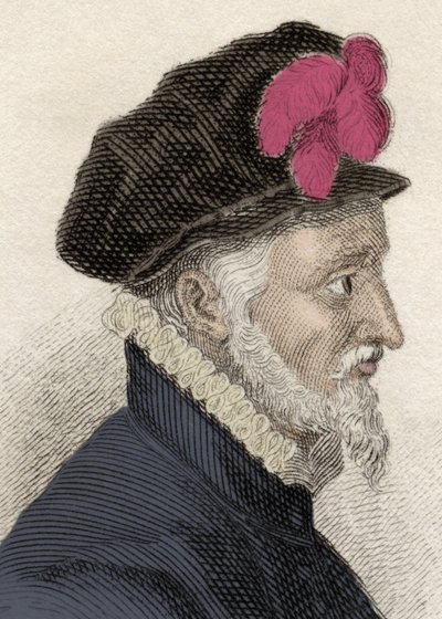 Muotokuva Fadrique Alvarez de Toledosta ja Enriquez de Guzmanista (1537-1583), Alban neljäs herttua, Huescarin herttua, Korean markiisi ja Calatravan ritarikunnan suurkomentaja. Kaiverrus 1800-luvulta. tekijältä Unknown artist