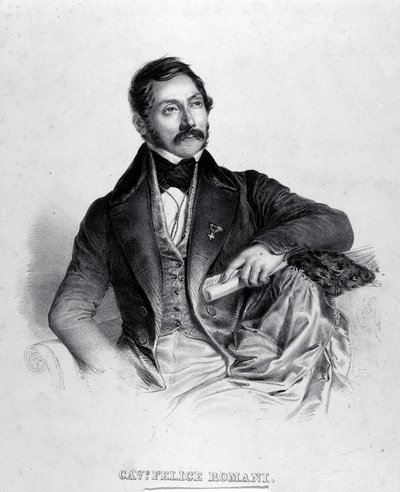 Libretisti, runoilija ja italialainen kriitikko (1788-1865) Felice Romanin muotokuva. tekijältä Unknown artist