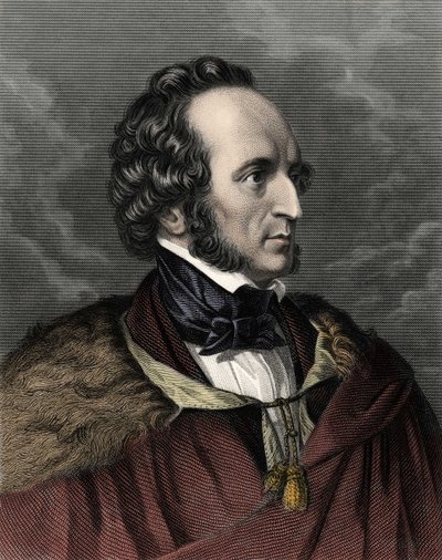 Felix Mendelssohn Bartholdyn (1809-1847), saksalaisen säveltäjän ja kapellimestari muotokuva. tekijältä Unknown artist