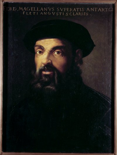 Fernand de Magellanin (1480-1521) muotokuva portugalilainen merenkulkija Nimetön maalaus 1500-luvulta. Sevilla, Kuvataidemuseo tekijältä Unknown artist