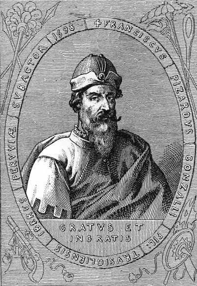 Francisco Pizarron muotokuva (fr. Francois Pizarre tekijältä Unknown artist