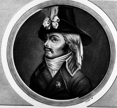 Muotokuva Francois Athanasesta (Francois-Athanase) De Charette de la Contrie (1763 - 1796), myyty. Kaiverrus "" Täydellinen kokoelma Ranskan vallankumouksen historiallisia maalauksia, kolme osaa.""" 1804. tekijältä Unknown artist