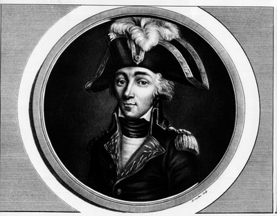 Ranskan vallankumouksellisen Francois Hanriotin (1761-1794) muotokuva - Kaiverrus ""Täydellinen kokoelma Ranskan vallankumouksen historiallisia maalauksia, kolmessa osassa"" 1804 tekijältä Unknown artist