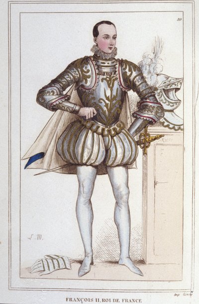 Muotokuva Francois II:sta (1544 - 1560), Ranskan kuningas, kaiverrus vuodelta 1830 tekijältä Unknown artist