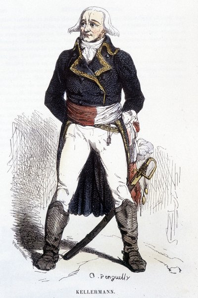 François Christophe Kellermanin muotokuva - kaiverrus tekijältä Unknown artist