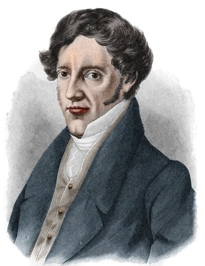 Franz Grillparzerin (1791-1872), itävaltalaisen näytelmäkirjailijan muotokuva. tekijältä Unknown artist