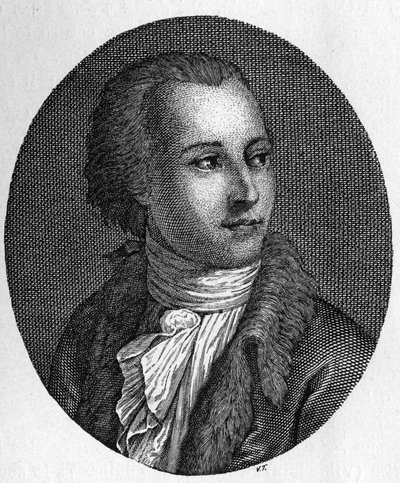 Gaetano Filangerin (1752-1788) muotokuva. Italialainen juristi ja pedagogi tekijältä Unknown artist