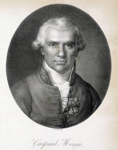 Muotokuva Gaspard Mongesta, kreivi de Pelusesta (1746 - 1818), ranskalaisesta matemaatikosta - kaiverrus tekijältä Unknown artist