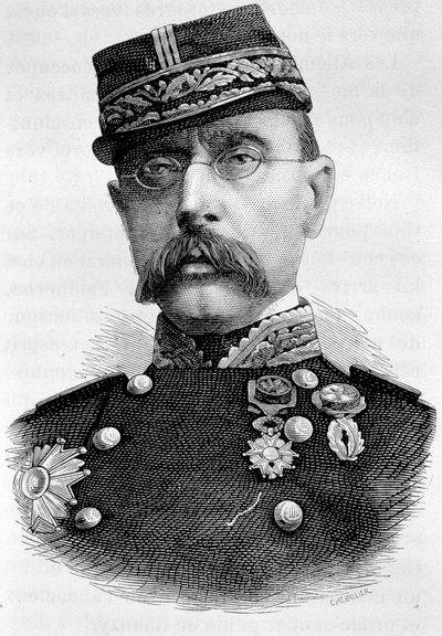 Kenraali Louis Faidherben, ranskalaisen kolonisaattorin (1818 - 1889) muotokuva. 1800-luvun kaiverrus. tekijältä Unknown artist