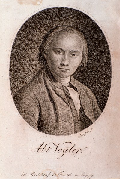 Georg Joseph Voglerin (abbe Vogler) muotokuva (kaiverrus) tekijältä Unknown artist